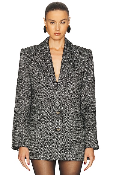 SER.O.YA Cecilia Blazer in Charcoal & Grey