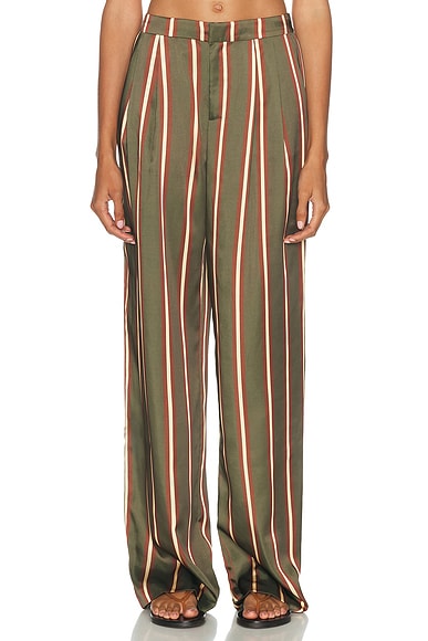SEROYA Marlowe Pant in Olivewood Stripe