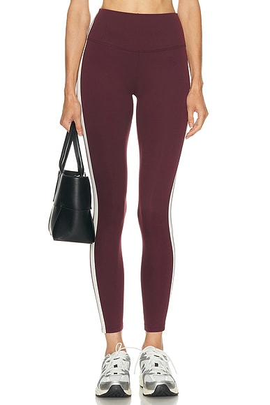 Splits59 Clare High Waist Rigor 7/8 Legging in Dark Cherry & Creme