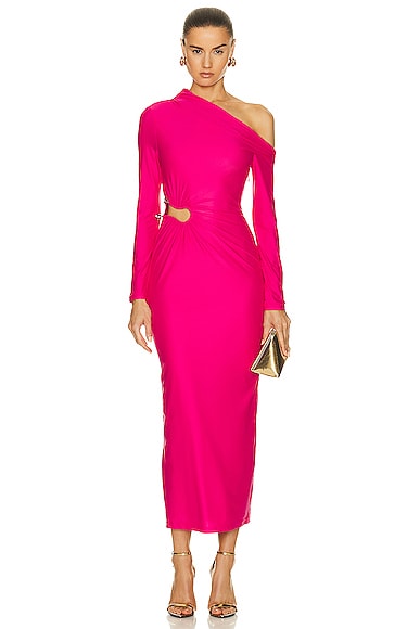 self-portrait Jersey Cut Out Maxi Dress in Pink
