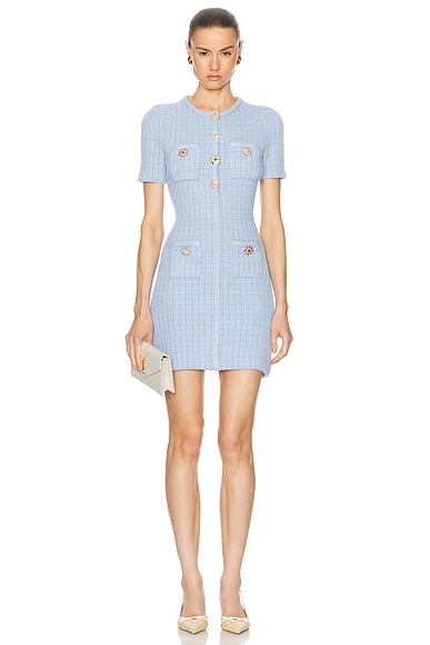 Jewel Button Knit Mini Dress