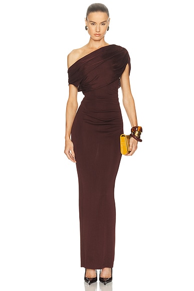 Draped Knit Midi Dress