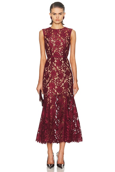 Guipure Lace Midi Dress
