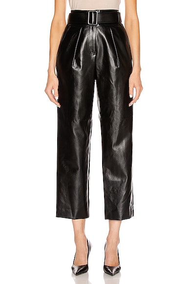 Faux Leather High Waist Trouser Pant