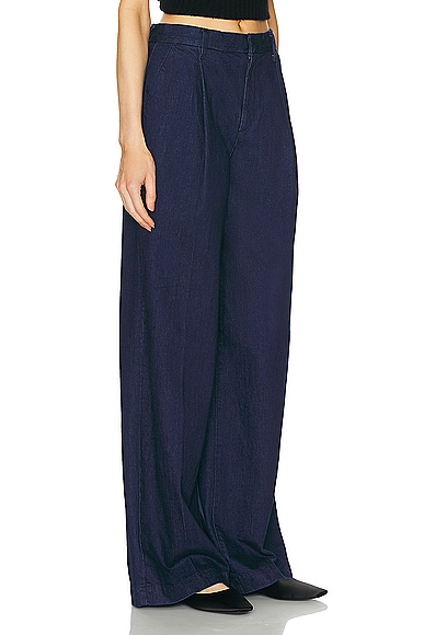 Shop Sprwmn Pleated Trouser In Rinse