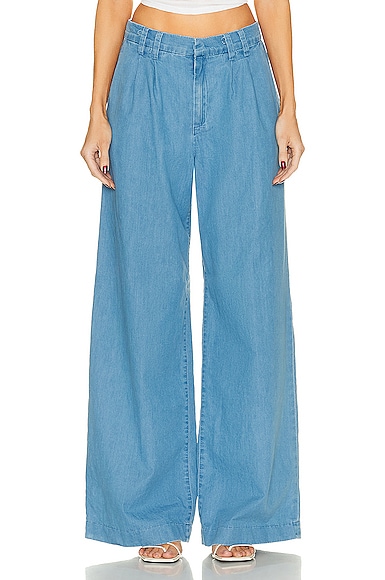 Pleated Trouser in Blue