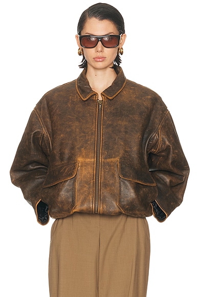 SPRWMN Aviator Jacket in Dark Brown