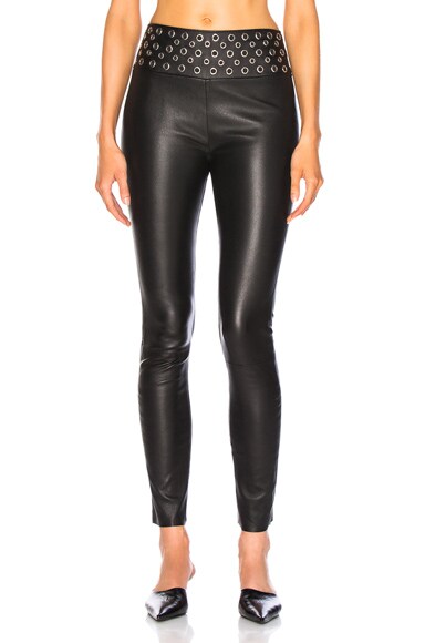 Eyelet Waistband Capri Legging