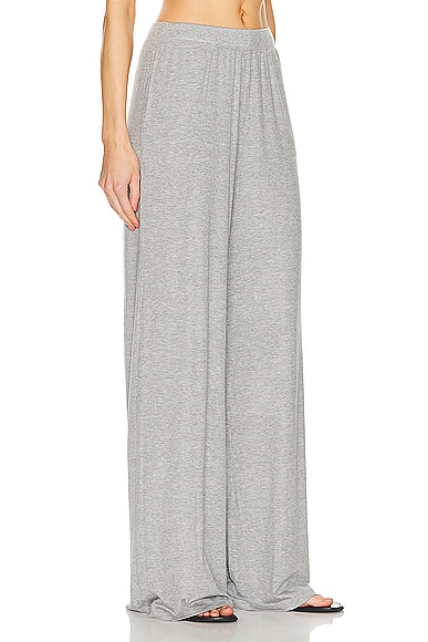 Shop Sprwmn Rib Wide Leg Pant In Heather Grey