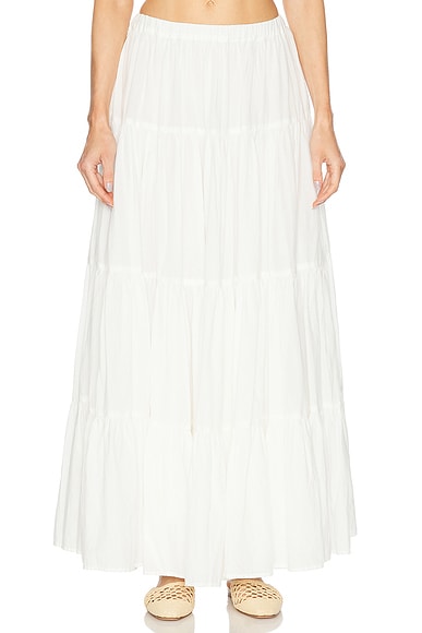 Shirred Ruffle Tiered Skirt