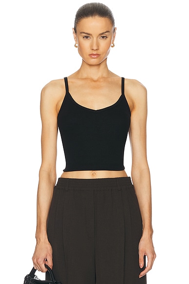 Rib V Neck Tank Top