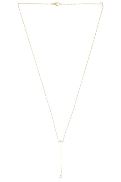 STONE AND STRAND Perfect Pear Diamond Lariat Necklace in 14k Yellow Gold & White Diamond