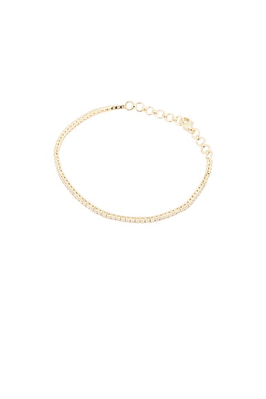 STONE AND STRAND The Essential Dainty Tennis Bracelet in 14k Yellow Gold & White Diamond
