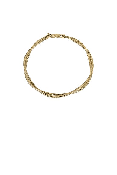 STONE AND STRAND Interwoven Gold Bracelet in 14k Yellow Gold