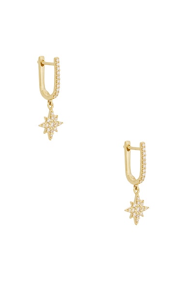 Northern Star Pave Huggie Earrings