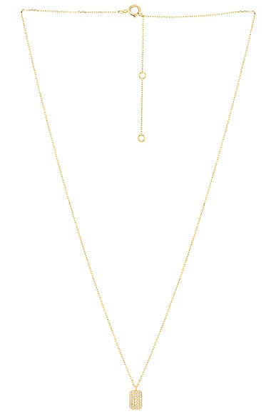 STONE AND STRAND Tagged Diamond Pendant Necklace in Gold & White