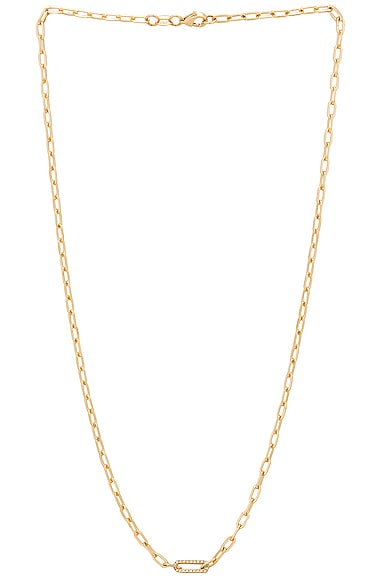Pave Paperclip Link Necklace