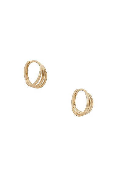 STONE AND STRAND Gold Trio Hoop Earrings in 10k Yellow Gold