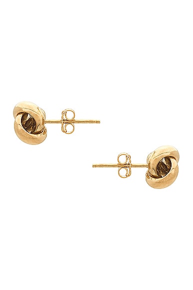 Stone And Strand Puffed Knot Stud Earrings In 14k Yellow Gold