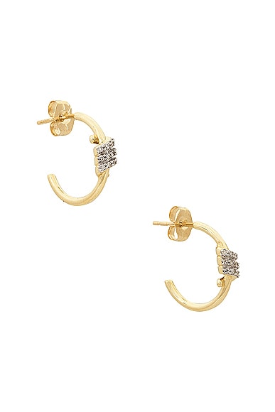 STONE AND STRAND Twinkling Twine Pave Hoop Earrings in 10k Yellow Gold