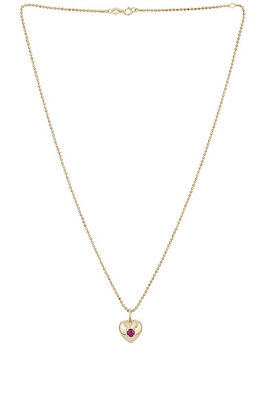 STONE AND STRAND Heart And Soul Ruby Necklace in 10k Yellow Gold & Ruby