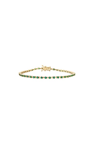 STONE AND STRAND Emerald Ace Tennis Bracelet in 14k Yellow Gold & Emerald