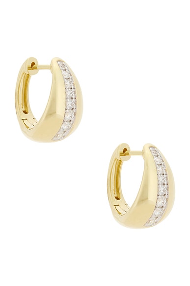 Pave Pistachio Huggie Earrings