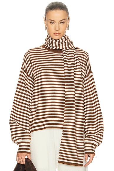 Waldo Striped Cashmere Sweater & Scarf