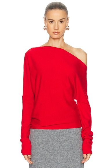 Yolaine Cashmere Off-shoulder Sweater