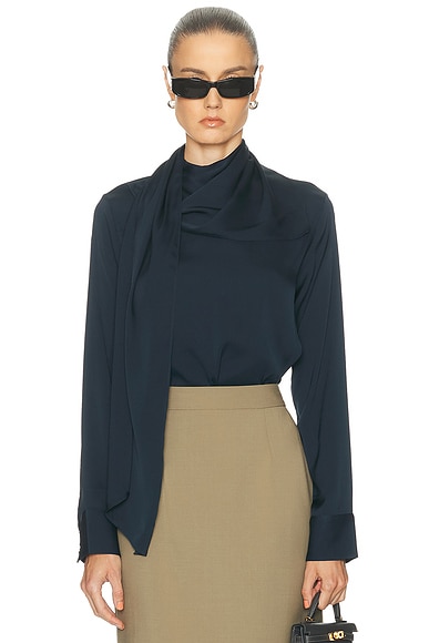 SRG Celeste Silk Top in Navy Blue