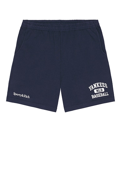 Sporty & Rich Yankees Ivy Gym Short in Dark Navy