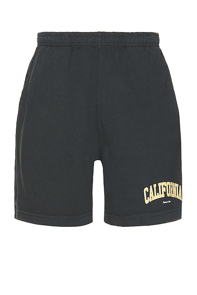 Shop Sporty And Rich California Gym Shorts In Faded Black