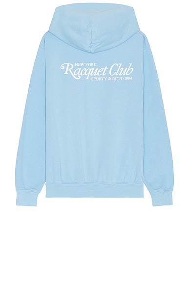 ★Sporty & Rich★ Buttoned polar sweatshirt sky blue QZAW232 Buttoned Polar Sweatshirt - Sky Blue/White – Sporty & Rich