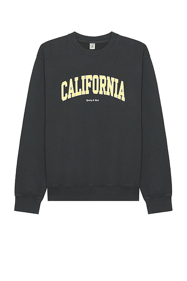 Shop Sporty And Rich California Crewneck In Faded Black