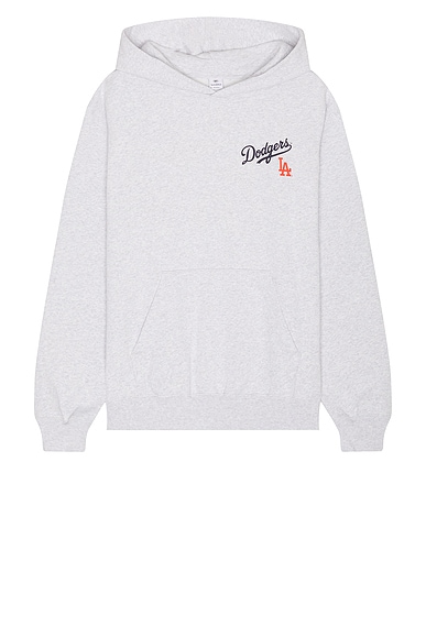 Sporty & Rich Dodgers Serif Hoodie in Heather Grey
