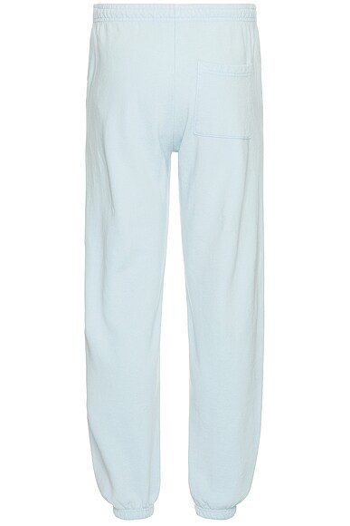 Shop Sporty And Rich Serif Logo Sweatpants In Baby Blue & White