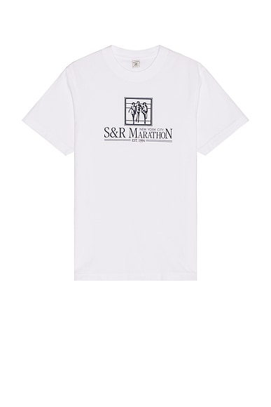 Sporty & Rich NY Marathon T-Shirt in White
