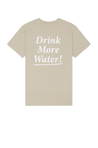 Sporty & Rich Drink More Water T-shirt in Elephant & White