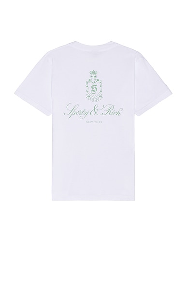 Sporty & Rich Vendome T-shirt in White & Sage
