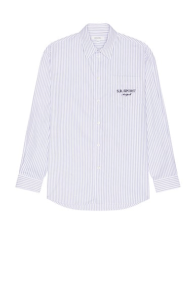 S.R. Sport Oversized Shirt in White & Navy
