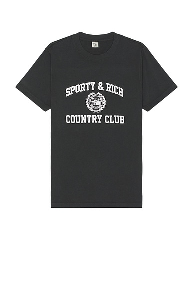 COMME des GARCONS PLAY Emblem Cotton Tee in Black FWRD