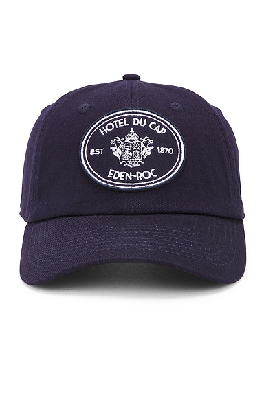 Sporty & Rich x Hotel Du Cap Eden Roc Eden Crest Hat in Dark Navy