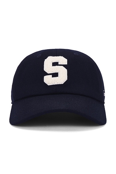 Sporty & Rich Boucle S Wool Hat in Navy
