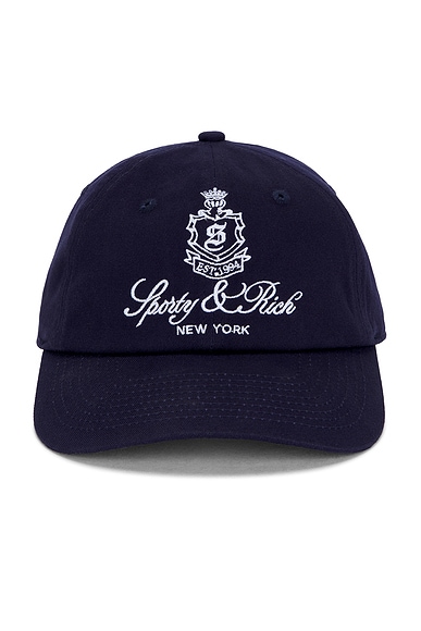 Sporty&Rich Vendome Resort Hat Navy/White コットン キャップ Sporty & Rich White & Navy Vendome Cap Sporty & Rich