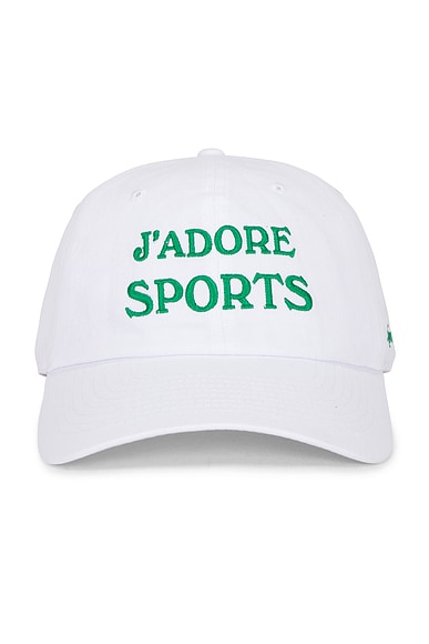 Sporty & Rich J'adore Hat in White & Kelly