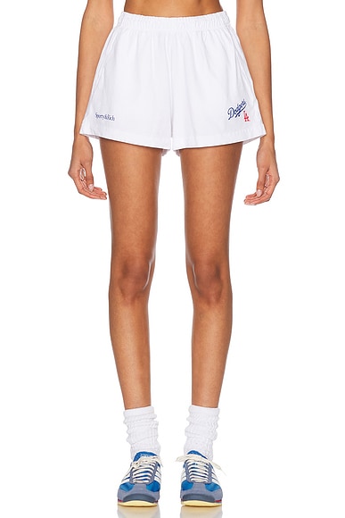 Sporty & Rich X LA Dodgers Serif Disco Short in White