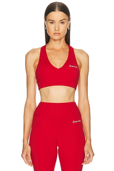 Signature Logo V-neck Sports Bra