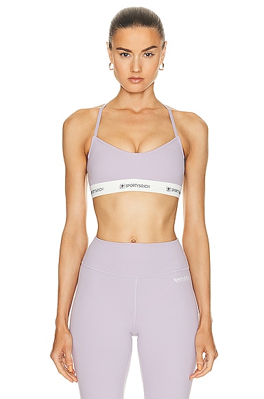 Sporty & Rich 80s Runner Sports Bra in Faded Lilac & Black