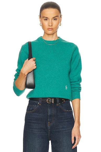Sporty & Rich SRC Crewneck Sweater in Spring Green
