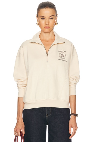 Sporty & Rich Athletic Club Quarter Zip Sweatshirt in
